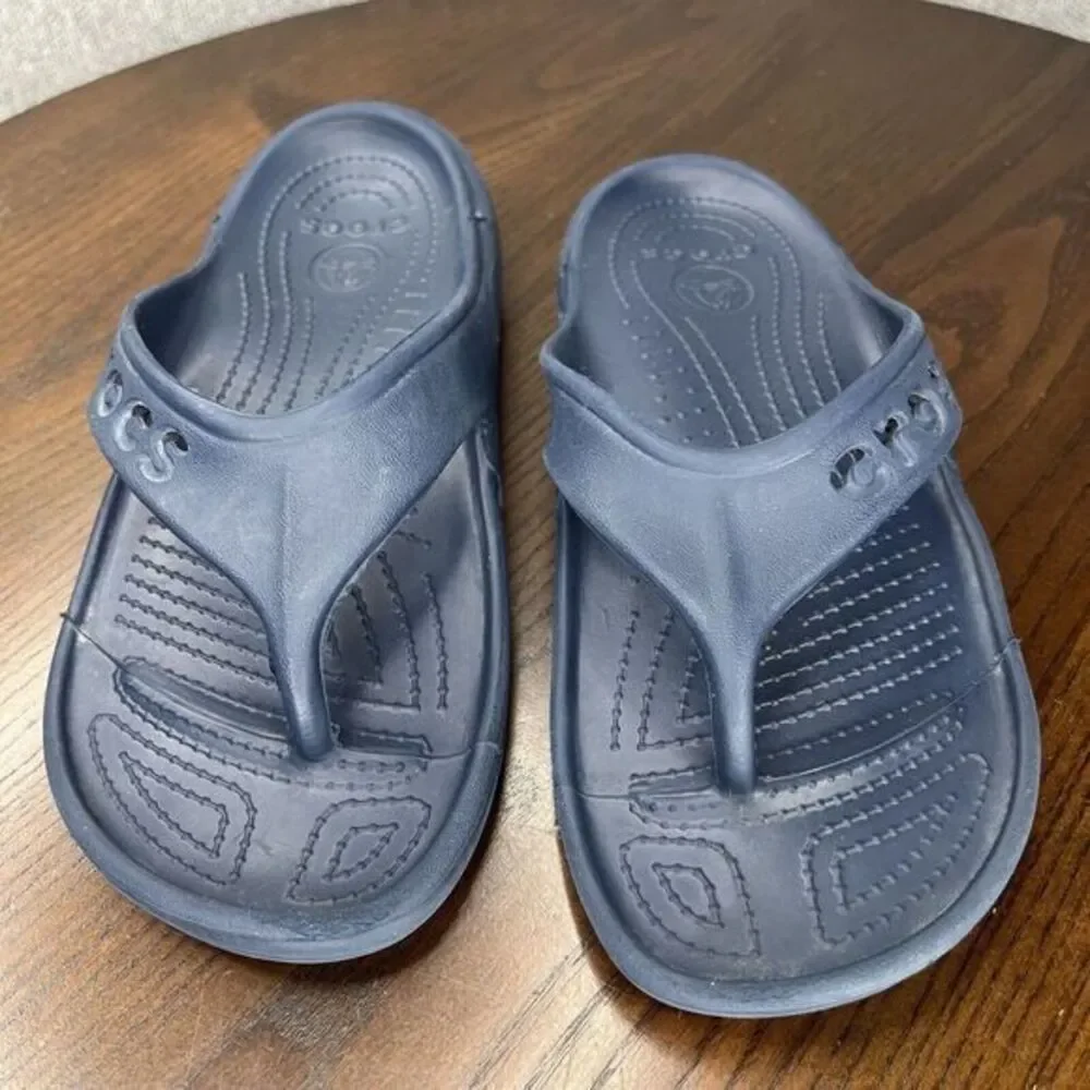 Crocs Baya Sandals Women's 7 Blue Comfort Thong Flip Flop Slip On‎ Water Shoe